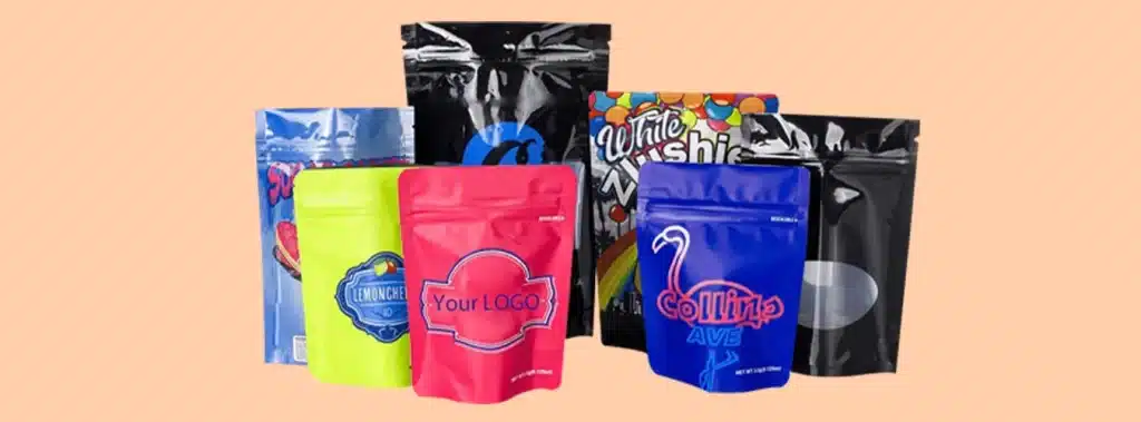 Different types of packaging bags displayed emphasizing the benefits of Mylar bags for food and product storage
